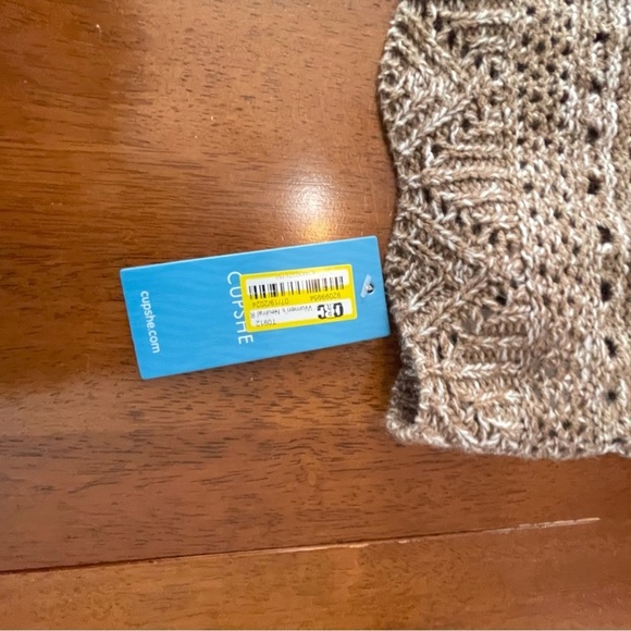 🆕👙🏝️‎ NWT Cupshe Crochet Top BROWN M - Picture 4 of 5